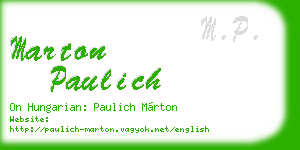 marton paulich business card